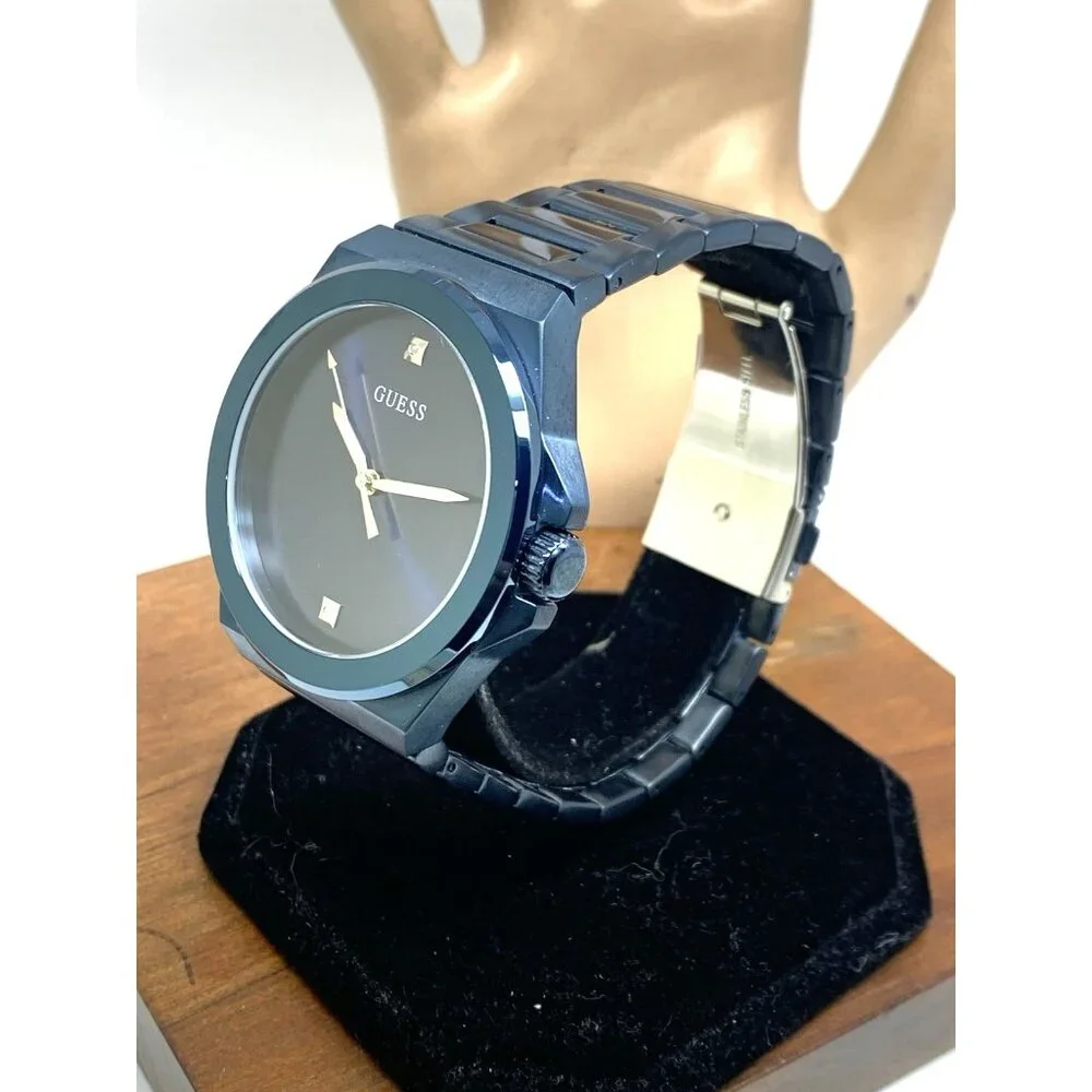 Guess Men's Watch GW0833G1 Quartz Blue Dial Diamond Accent Stainless Steel 44mm